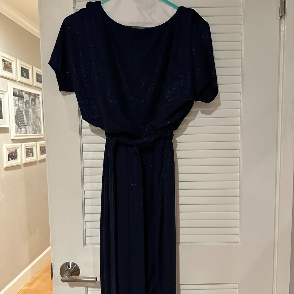Kensie Navy Blue Shimmer Wrap Dress – Size Small